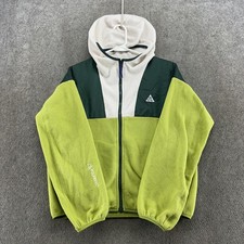 Nike ACG Sweater Boys XL Green Full Zip Wolf Tree Fleece Sweatshirt Polartec