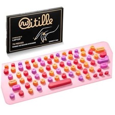 Keyboard Cover for Long Nails &ndash; Raised Silicone Sticker Keys with Removable