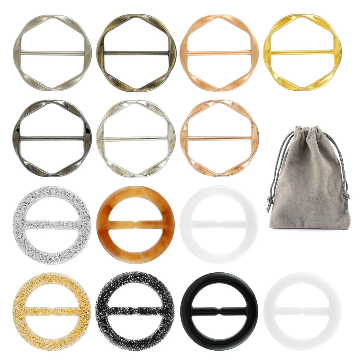 Jamsinmu 8 Stuks T-shirt Clips – Ronde Gespen Voor Sjaals, Hoeden En Kleding, In Verschillende Kleuren