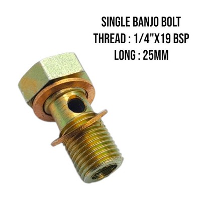 Gewinde 1/4''BSP unter Kopflänge 25mm SGL Hohlschraube Fitting Motorblock
