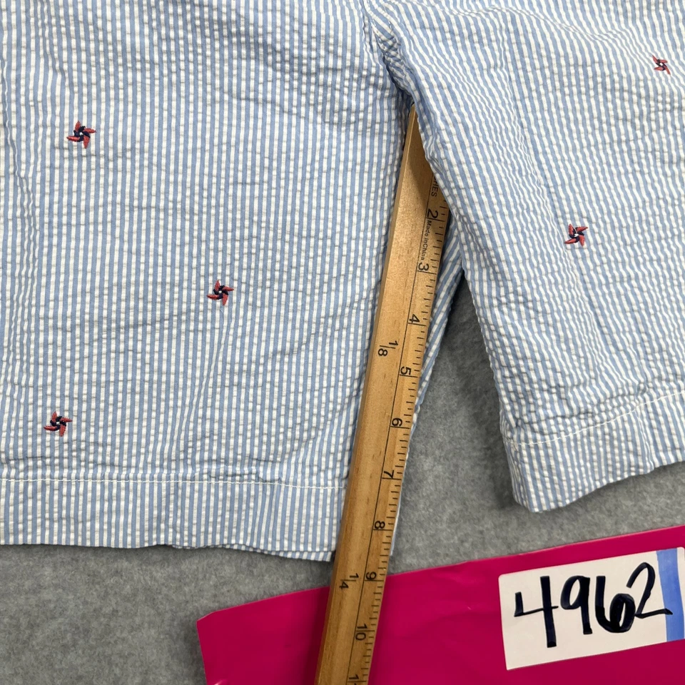 Pantalones Cortos Brooks Brothers Rojo Polar Para Hombre 36 Azul Blanco Rayas Chino Bordado Foto 3 de 4