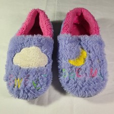 Wonder Nation Slippers Girls Sz 13-1 Purple w/ Pink Inside  "Sweet Dreams"