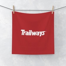 Trailways Bus Lines Face Towel | Retro Bus Company Red Logo
