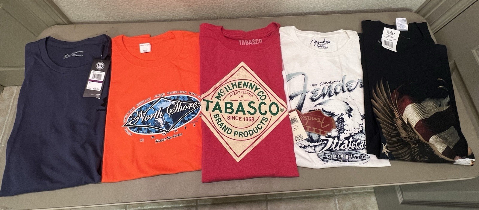 Lot of 5 Graphic Tees Multi Colors Designs & Sizes (L XL 2XL) New $20 See List-image
