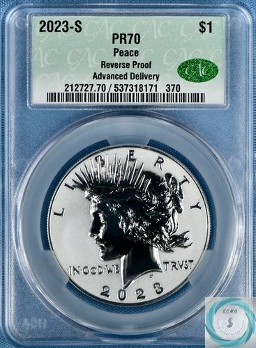 2023-S Reverse Proof Peace Silver Dollar CAC PF70 RP Advanced Delivery