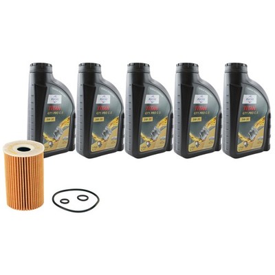 5L Fuchs TITAN GT1 PRO C-3 5W-30 Mahle Engine Oil Change Kit for Passat 2.0 CKRA