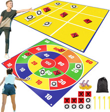 2-In-1 Giant Bean Bag Toss Large Tic Tac Toe Outdoor Games for Kids Adults-4.5