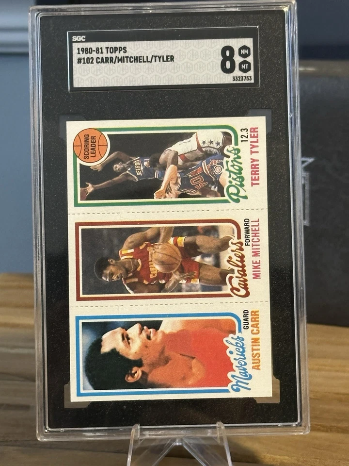 1980-81 Topps Austin Carr, Mike Mitchell, Terry Tyler #81-56-61 (RC) SGC 8 - Image 3 of 4