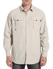 Mens Long Sleeve Fishing Shirts UPF 50 UV Protection Sun Shirts Quick Drying...