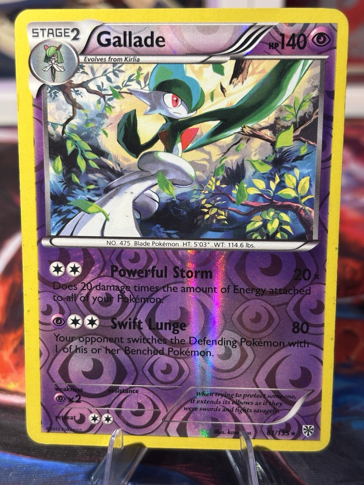 Pokemon 2012 Black & White Plasma Storm Gallade 61/135 Reverse Holo LP
