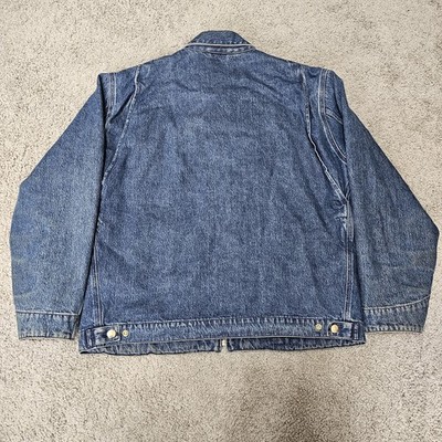 Carhartt WIP IO31391 Rider Men's Blue Denim Jacket Plaid Lined