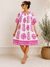 Made in Italy Sommerkleid Damen Tunika Rosa X...