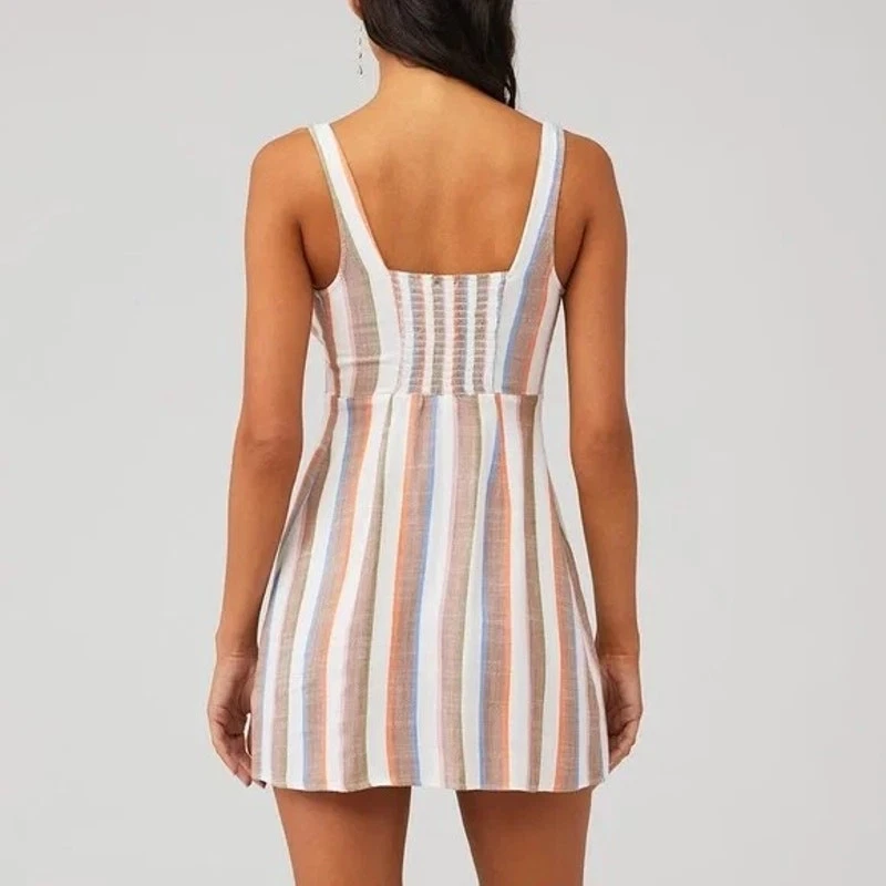 Mini Vestido Show Me Your MuMu CORA Multicolor Rayas Talla: XL Foto 2 de 4