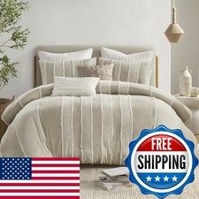 Ink Ivy Inkivy Queen Duvet Cover Set Boho Duvet Covers Stripes Clipped Jacquard