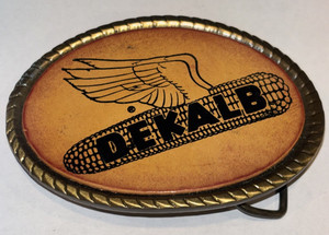 Vintage Dekalb Seed And Feed Advertising Belt Buckle