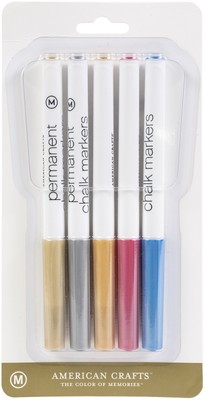 American Crafts Permanent Kreidemarker 5/Pkg - Metallics 347967