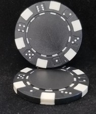50 Black Striped Dice Poker Chips