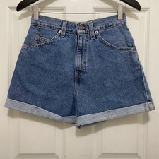 Vintage Levis 954 Denim Shorts Regular Fit Cuffed 90s Orange Tab High Rise Sz 5