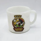 Vtg Showbiz Pizza Place Mitzi Mug 1980's Anchor Hocking Milk Glass Advertising