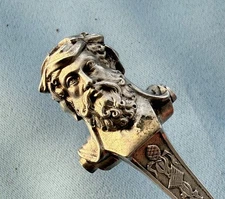 Gorham Coin Silver Bust Punch Ladle Gold Wash 13 1/4 Inches No Mono