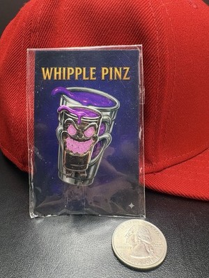 Whipple Pinz Purple Drip Cup Hat Blip Brim Clip Pin Rare Glitter Accessory