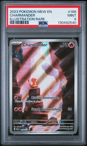 Charmander #168 Illustration Rare 151 Pokemon PSA 9