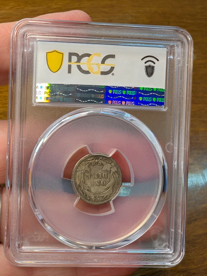 Rare 1914 Barber Dime PCGS VF30 Struck Through Obverse Error (missing #1) - Image 4 of 4