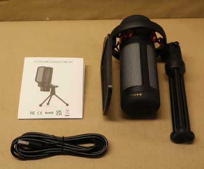 TONOR Gaming Microphone Set,USB Condenser Mic for PC with Stand,Quick Mute,TC310