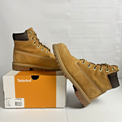 Timberland Premium 6-Inch Junior Waterproof Boots Wheat Leather Size 5.5 Urban