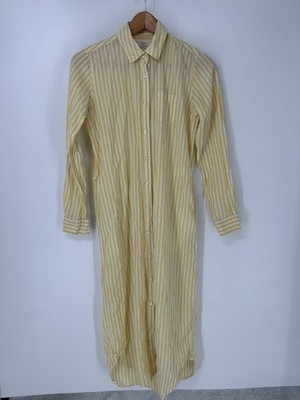 Trovata Birds Of Paradise Dress Womens Extra Small Yellow Striped Shirtdress