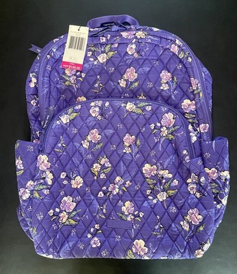 Vera Bradley Large Backpack in Cotton WILD ROSES Fits Laptop 17 - Main Image