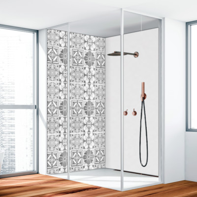 Duschrückwand Wandverkleidung Badrückwand 3MM Aluverbund Fliese Grau - 7292