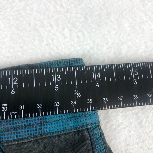 OP Ocean Pacific Shorts Boys 12 Black Blue Plaid Cargo Pocket 28x11 - Picture 8 of 10
