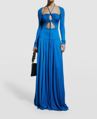 Proenza Schouler Cutout Jersey Maxi Dress - Blue