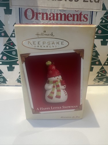 A Happy Little Muñeco de Nieve Árbol de Navidad Sello Recuerdo Adorno Nuevo En Caja - Imagen 2 de 16