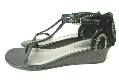 kenneth cole reaction black wedge sandals