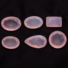 6 Pcs Natural Rose Quartz 14mm-21mm Faceted Cut Untreated Loose Gemstones Lot
