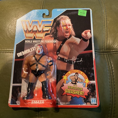 WWF WWE Demolition Smash Hasbro Blue Card MOC...