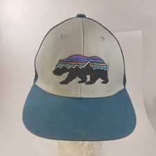 Patagonia Fitz Roy Bear Trucker Hat Blue/Gray Cap Mesh Snap Back One Size