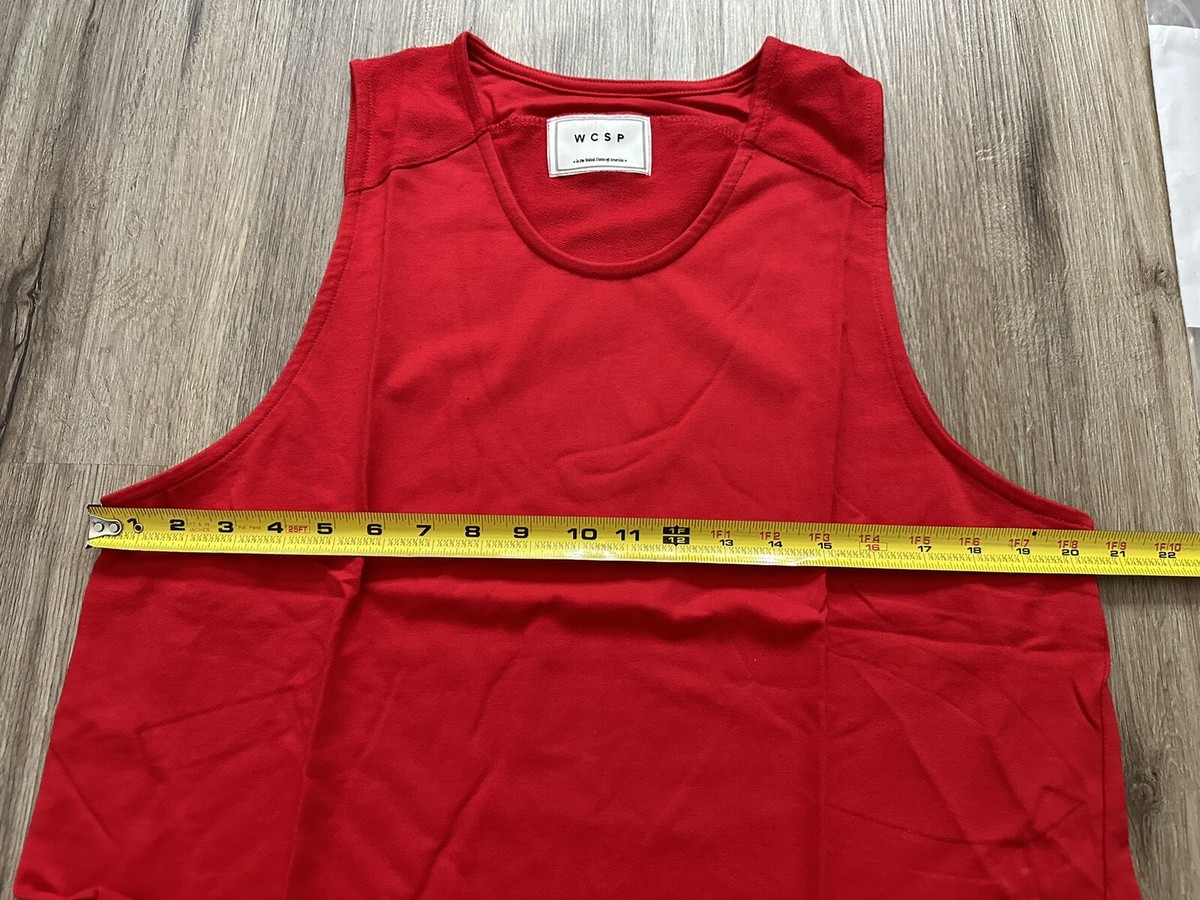 WCSP Woven Cut Sewn Perfection Red Sleeveless Zipper Sides Tank