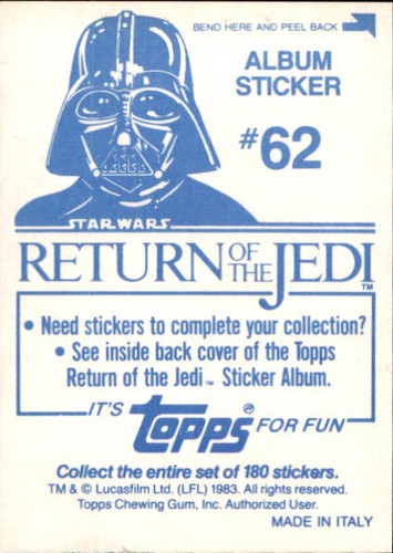 Star Wars ROTJ Trading Card Sticker Album Complete Your Set You Pick 1983 Topps - Bild 125 von 355