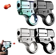 Mini Fingertip Spinner Launcher Shell Gun One-Touch Pop-Up Stress Relief Toy Gun