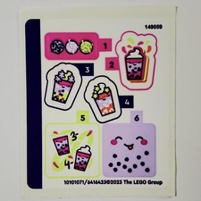 LEGO STICKER SHEET 41733 Friends Mobile Bubble Tea Shop Decals Stickers