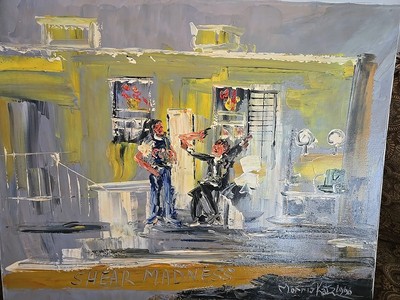morris katz large oil painting