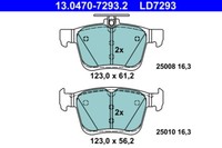 Ate 13.0470-7293.2 Bremsbelagsatz, Scheibenbremse Hinterachse FÜR Audi Seat Skod