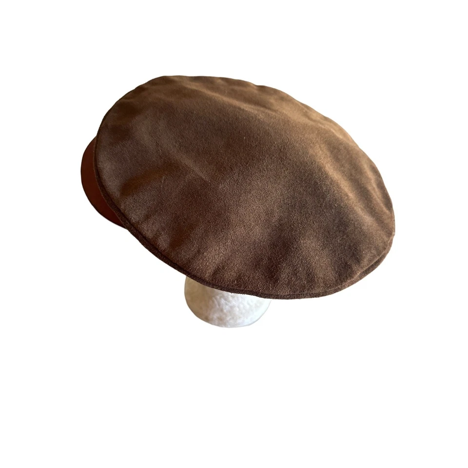 Gorra plana de gamuza marrón Bill Newsboy talla única Foto 2 de 4