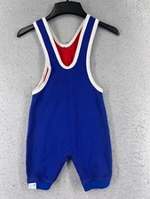 Matman Wrestling Singlet Adult XXXS 3XS Blue Red Reversible Blank US Made