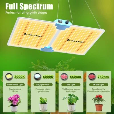 PHLIZON 1000/2000W LED Grow Light lámpara de plantas de espectro completo Samsung LED interior