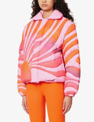 ERL £800 Unisex Pink Sunset Duck Down Cotton Puffer Padded Jacket 