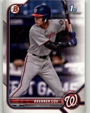 2022 Bowman Draft Brenner Cox #BD-196 Washington Nationals